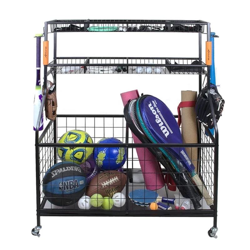 Sports Equipment Storage Rack - Organisateur de stockage d'équipement sportif pour