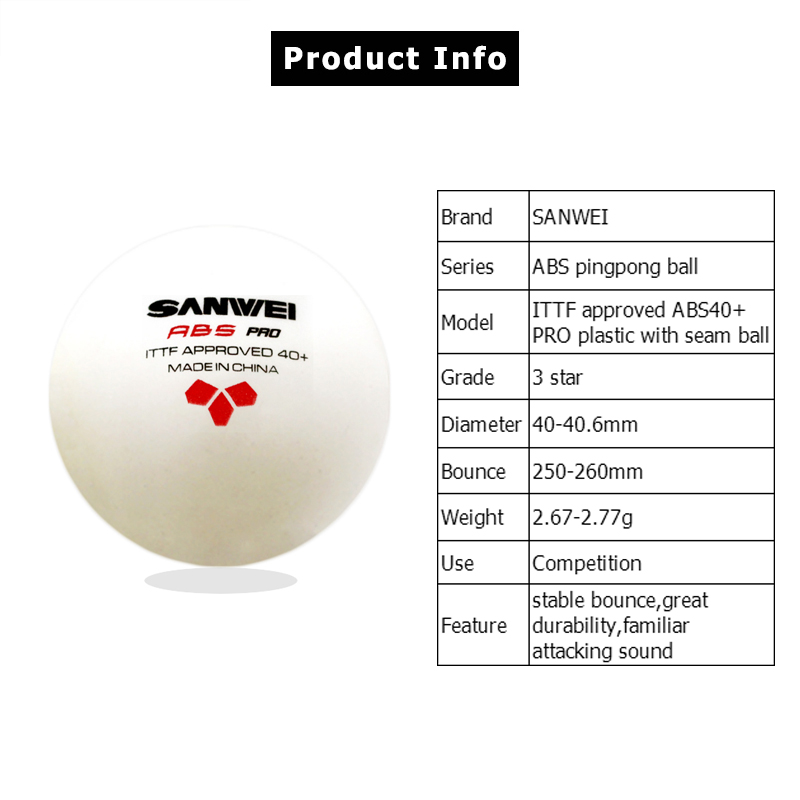 SANWEI ABS PRO 3 étoiles 40 +  - Ping Pong Ball Set avis et prix